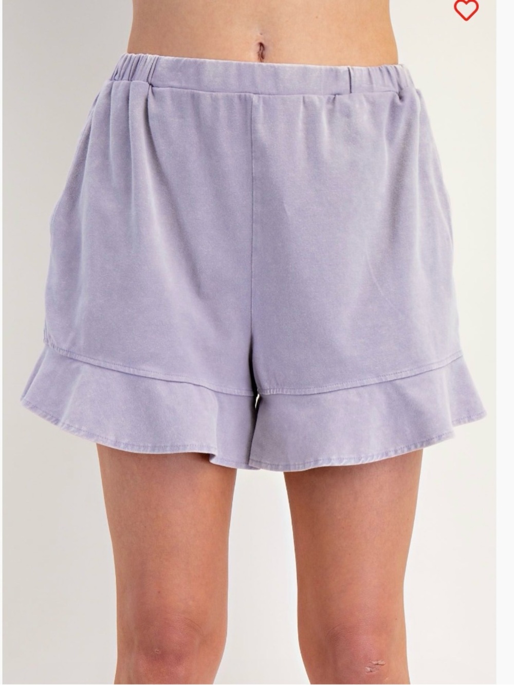 Easel Lavender Ruffle Hem Women's Shorts